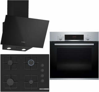 Bosch Siyah Ankastre Set POP7C6P30O + HBF534ES3T + DWK63PJ60T
